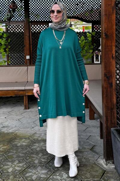 Rabia Şamlı Sevda Knitwear Tunic Emerald