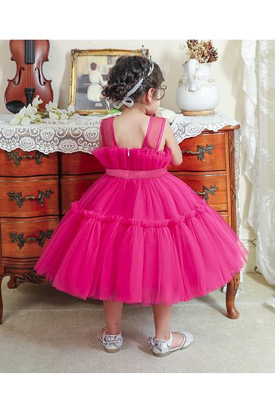 Mark & Mia Mark & Mia Bow Detailing Tulle Party Dress - Fuchsia