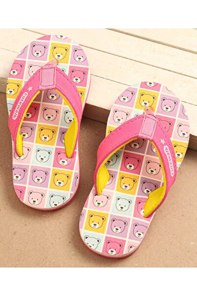 Cute Walk by Babyhug حذاء شبشب لطيف من Babyhug بطبعة دب - وردي