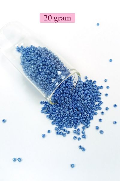 STUMBANNG Bulk glass sand beads (11/0) 2 mm - 20 grams - blue - bnc009