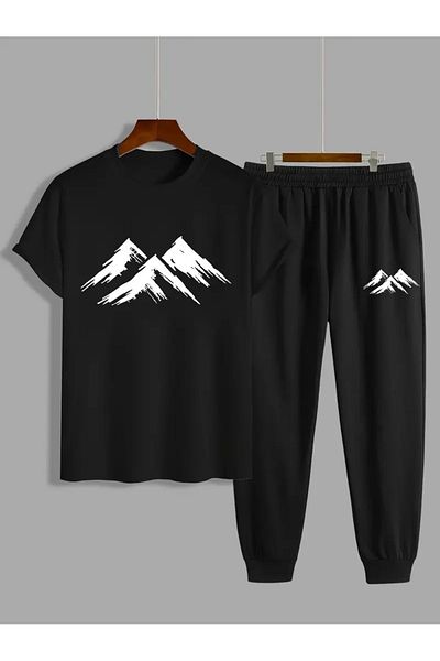 DAXİS Sportwear Company Мъжки комплект анцуг с принт - Комплект с тениска и горнище