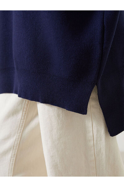 LC Waikiki Bear Teddy Embroidered Oversize Women's Knitwear Tunic