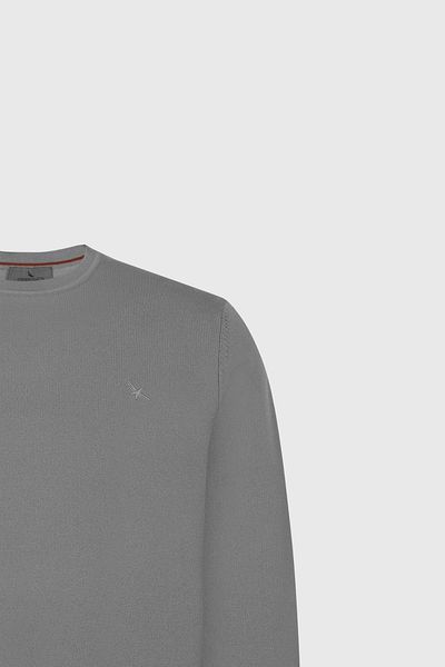 ALTINYILDIZ CLASSICS Men's Gray Melange Standard Fit Regular Cut Crew Neck Knitwear Basic Sweater
