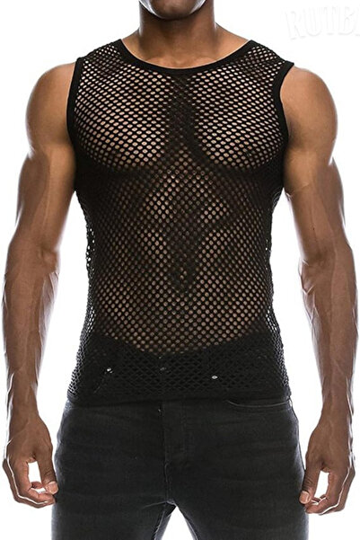 AY10 RUTBİL Sıfır Kol Fileli Fitness Body  GYM Body  Sporcu Uzun Sıfır Fileli...