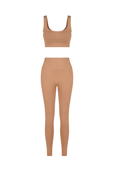 Formactive Σετ κολάν Push Up με λαιμόκοψη U Mocha