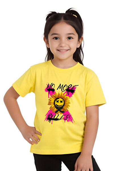 panios kids Tricou cu mânecă scurtă pentru fete cu imprimeu X Rules