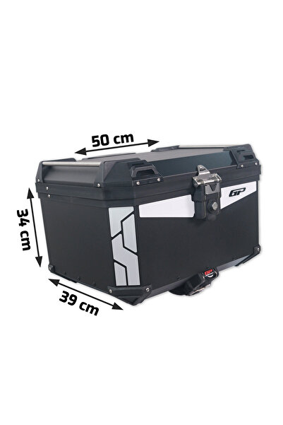GP KOMPOZİT Universal 45 lt Alüminyum Motosiklet Çantası Siyah