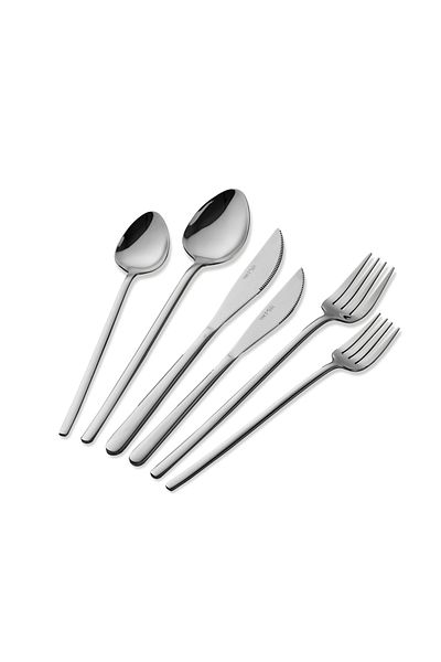 The Mia Silver Giallo Fork Spoon Knife Set - 36 Pieces
