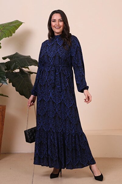 Ferace Rochie damă Marime Mare de Vara Rochie damă Marime Mari Rochie Pliata Albastra