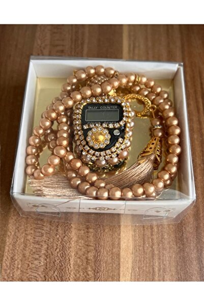 çeyizlik setim Stoned Chanting and Pearl Prayer Beads Set Gift Chanting Counter