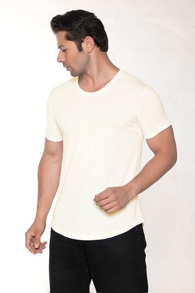 BlackHorn Men's Wide Neck 100% Cotton Loose T-Shirt