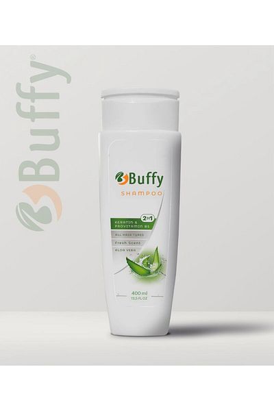 BUFFY 2 in 1 Shampoo - Aloe Vera & Keratin (400 ml)