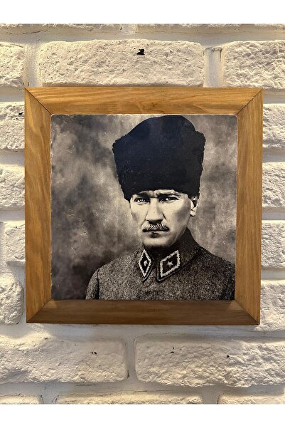 woodhomeworks Masif Çerçeveli Doğaltaş mermer Tablo Pano 26x26 cm