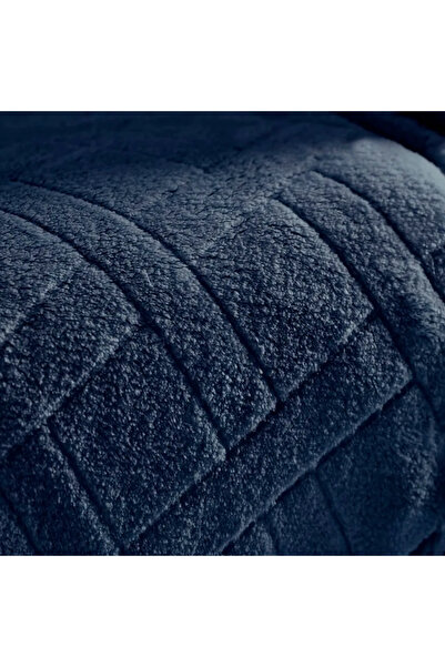 Karaca Home Elanor Flannel Emboss Wellsoft, Double Blanket, Navy