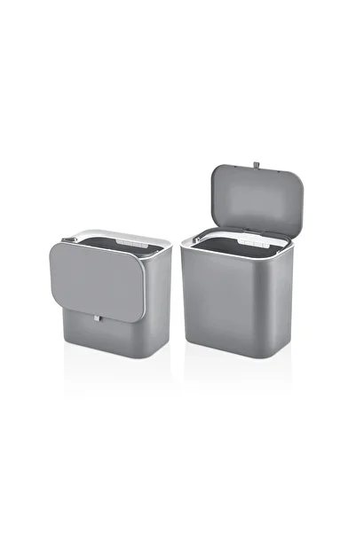 Roza's Home Clamshell Cabinet Trash Can, 15 Liter Functional Clamshell Adhesive Trash Can