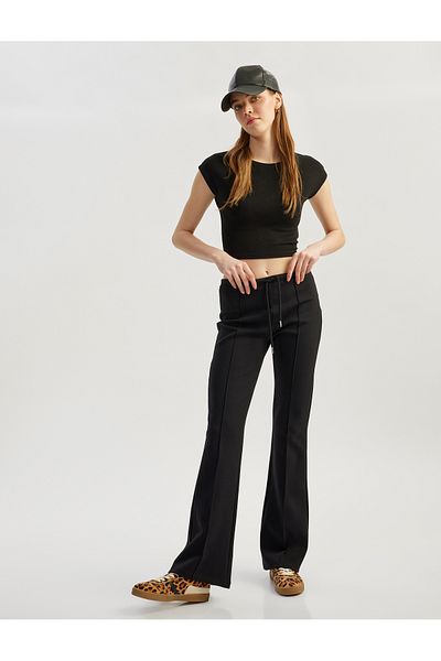 Koton Pantaloni de sport cu șireturi în talie, cu nervuri, slim fit