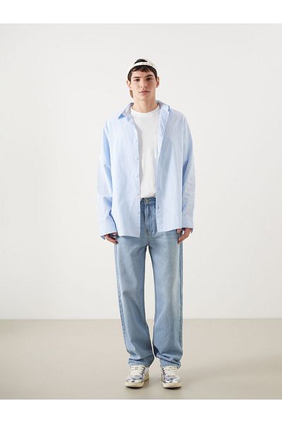 LC Waikiki Ανδρικό μακρυμάνικο ριγέ πουκάμισο XSIDE Regular Fit