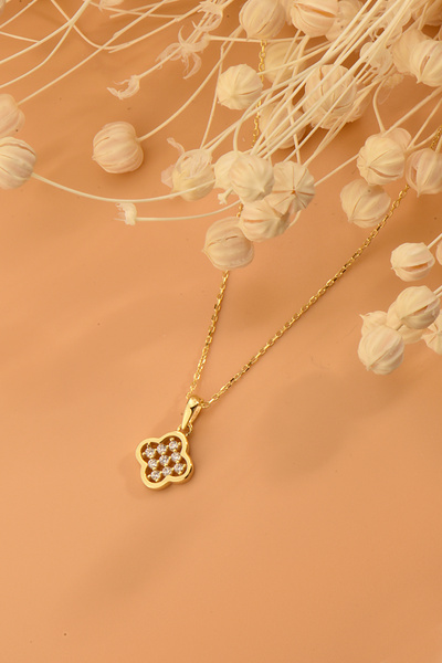 Çgk Çiğdem Gürel Kuyumculuk 14 Ayar Yonca Altın Kolye