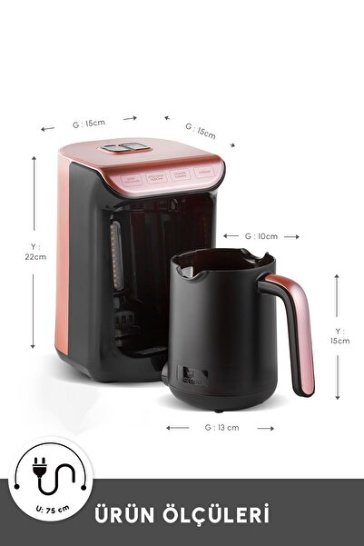Karaca Hatır Köz Sütlü Türk Kahve Makinesi Rosegold
