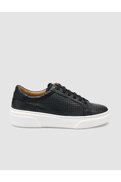 Cabani 100% Genuine Leather Black Women's Sports Shoes