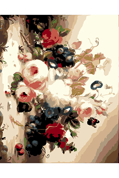 wombhobby BEYAZ ŞAKAYIKLAR Sayılarla Boyama Seti 50x65 Çerçeveli (Kasnağa ) G...