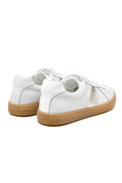 John May Casual Women's / Girls' Sneaker White-Silver (John May)