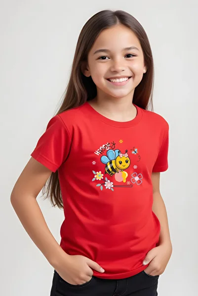 FYK KİDS Girl's Honey Printed Tshirt