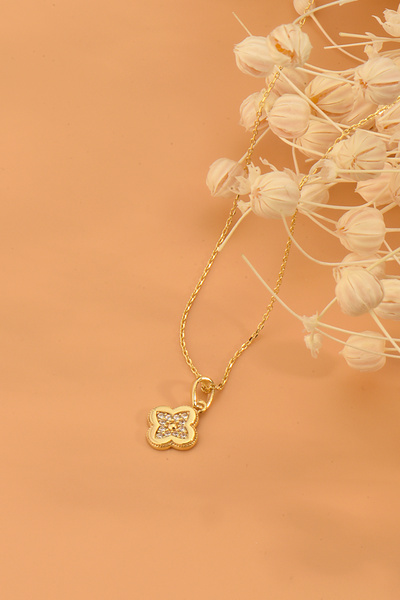 Çgk Çiğdem Gürel Kuyumculuk 14 Ayar Yonca Altın Kolye