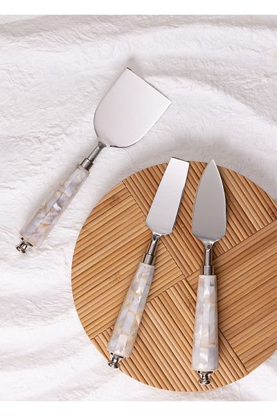 The Mia Pearl Cheese Serving Set 3 Pieces CKB0172