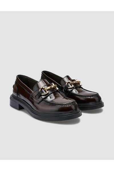 Cabani 100% Genuine Leather Burgundy Women's Casual Shoes