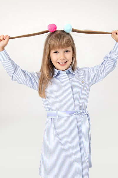 U.S. Polo Assn. Kız Çocuk Açık Mavi Dokuma Elbise 50297419-VR003