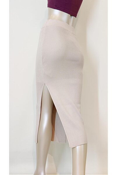 Dilvin 80105 Fustă din velur Bej deschis