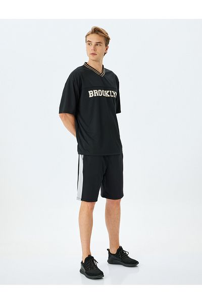Koton Black Oversized Sport T-Shirt
