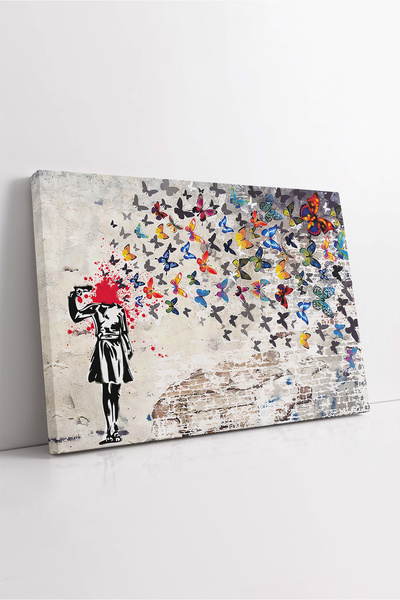 KOSS Dijital Banksy Graffiti Street Art Fluturi colorate Pictură decorativă p...