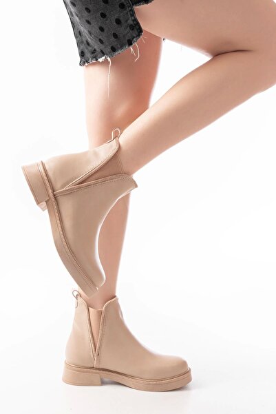 Genel Markalar Nut Taş Aksesuarlı Lastikli Günlük Kadın Bot