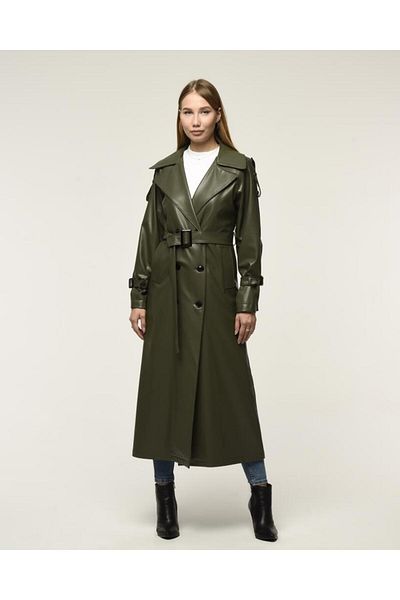Jamila Leather Women's Trench Coat