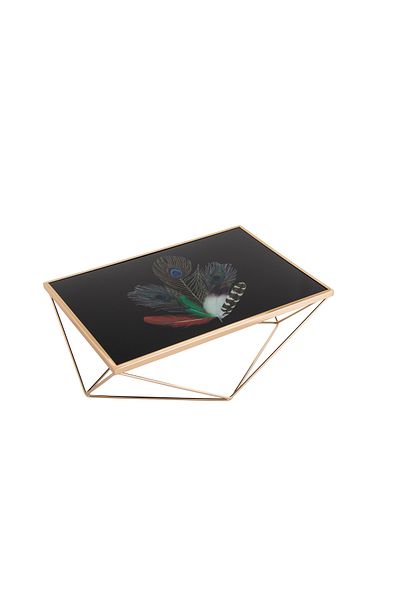 Dania glass serving tray stand with golden metal 38X26.5X14 cm