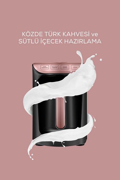 Karaca Rosegold Memory Ember Turkish Coffee Machine with Milk