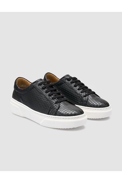 Cabani 100% Genuine Leather Black Women's Sports Shoes