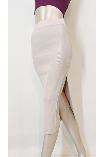 Dilvin 80105 Fustă din velur Bej deschis