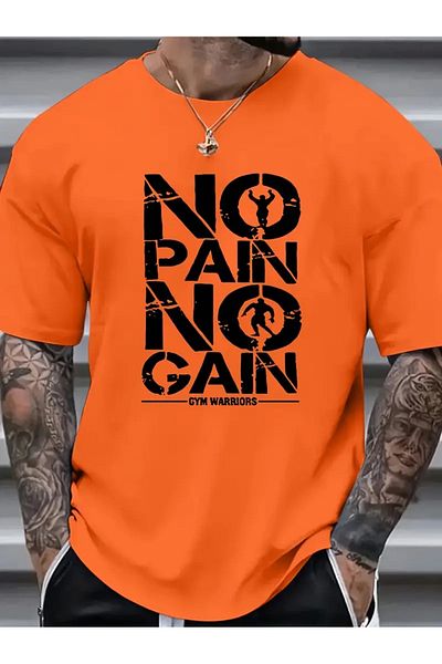 DAXİS Sportwear Company Ανδρικό μπλουζάκι με θέμα το GYM με λαιμόκοψη με λαιμόκοψη