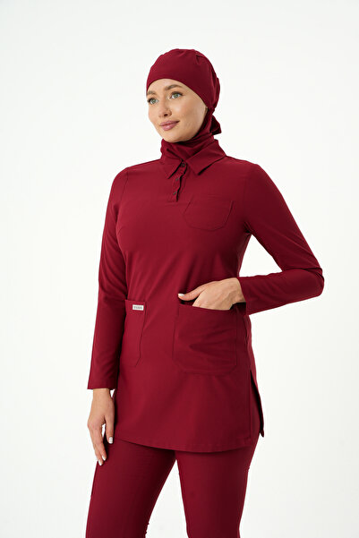 almesta Lılıa Hemşire Doktor Tesettür Cerrahi Üst Forma Uzun Kol Scrubs