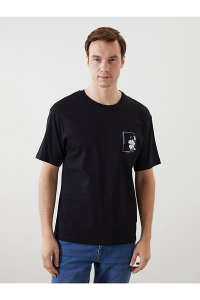 LC Waikiki Νέα σεζόν Crew Neck κοντομάνικο εμπριμέ χτενισμένο βαμβακερό ανδρικό Tisort - S5J277Z8