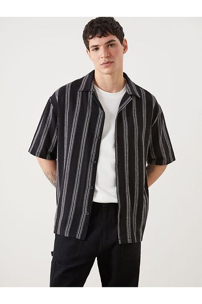 LC Waikiki New Season Regular Fit Short Sleeve Striped Men's Shirt - S5Ik27Z8