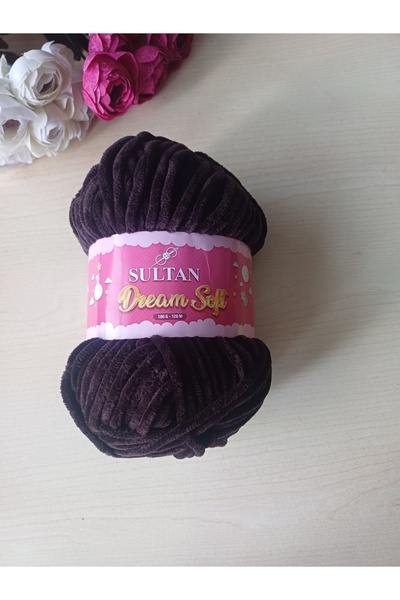 Sultan dream soft kadife ip koyu kahve