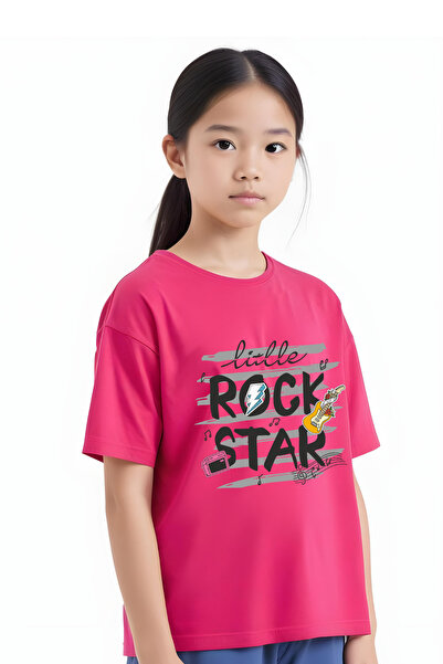panios kids Tricou cu mânecă scurtă pentru fetiță cu imprimeu Little Rock