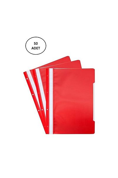 Easy Tedarik Red Ticon Plastic Ring Binder - Pack of 50