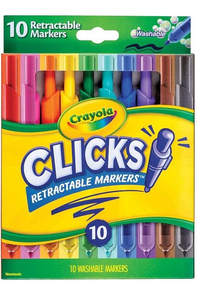Crayola Washable Markers Clicks Retractable Tips CY58-8370