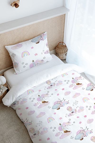 Tuğba Kuğu Pink Iconic Series Single Duvet Cover and Rainbow Set - 160X220