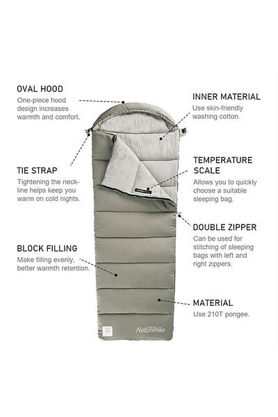 Naturehike Υπνόσακος M400 Pongee Cotton -18 ° γ